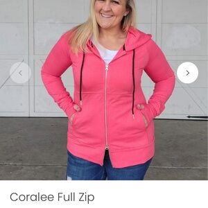 Women's Vibrant Pink Full Zip Hoodie